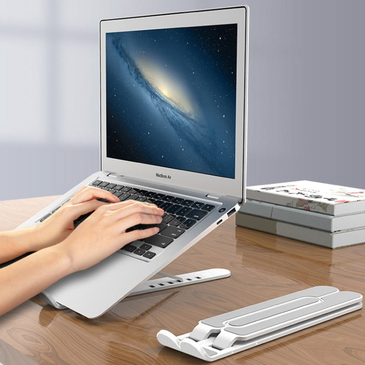 Laptop Stand Desktop Raise Bracket Cooling Base Lifting Holder Foldable (Black) - Computer & Networking by buy2fix | Online Shopping UK | buy2fix