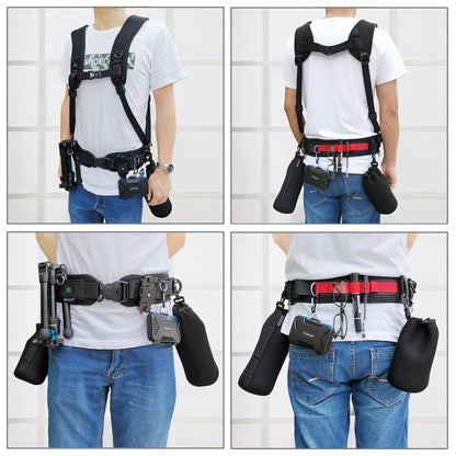 PULUZ 3 in 1 Multi-functional Bundle Waistband Strap + Double Shoulders Strap + Capture Camera Clip Kits with Hook for SLR / DSLR Cameras - Camera Accessories by PULUZ | Online Shopping UK | buy2fix