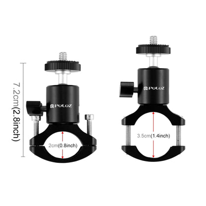 PULUZ Bike Aluminum Handlebar Tripod Ball Head Adapter Mount for GoPro HERO10 Black / HERO9 Black / HERO8 Black /7 /6 /5 /5 Session /4 Session /4 /3+ /3 /2 /1, DJI Osmo Action, Xiaoyi and Other Action Cameras - Stand by PULUZ | Online Shopping UK | buy2fix