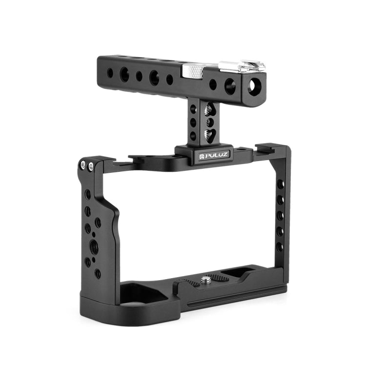 PULUZ Video Camera Cage Filmmaking Rig with Handle for Sony Alpha 7C / ILCE-7C / A7C(Black) - Camera Cage by PULUZ | Online Shopping UK | buy2fix