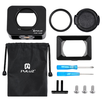 PULUZ for Sony RX0 Aluminum Alloy Protective Cage + 37mm UV Filter Lens + Lens Sunshade with Screws and Screwdrivers(Black) - DJI & GoPro Accessories by PULUZ | Online Shopping UK | buy2fix