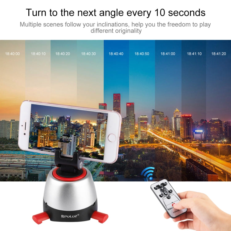 PULUZ Electronic 360 Degree Rotation Panoramic Head with Remote Controller for Smartphones, GoPro, DSLR Cameras(Red) - Tripod Heads by PULUZ | Online Shopping UK | buy2fix