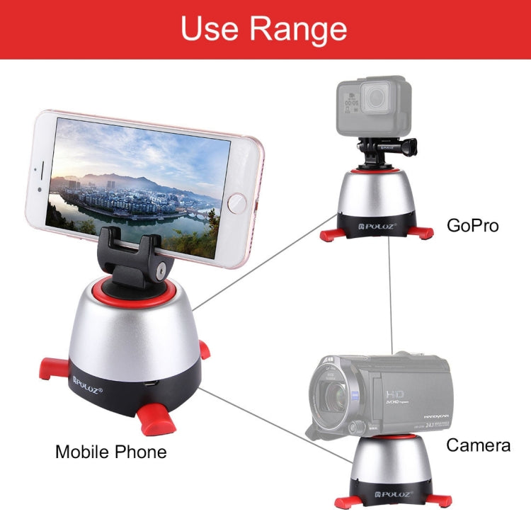 PULUZ Electronic 360 Degree Rotation Panoramic Head with Remote Controller for Smartphones, GoPro, DSLR Cameras(Red) - Tripod Heads by PULUZ | Online Shopping UK | buy2fix