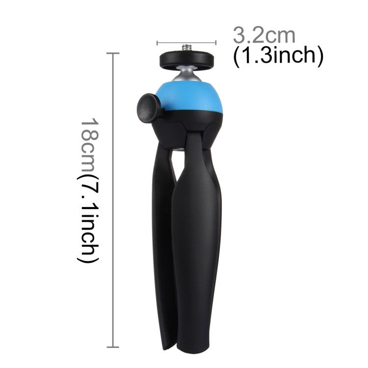 PULUZ Pocket Mini Tripod Mount with 360 Degree Ball Head & Phone Clamp for Smartphones(Blue) - Camera Accessories by PULUZ | Online Shopping UK | buy2fix