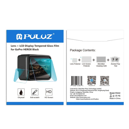 PULUZ for GoPro HERO8 Black Lens + LCD Display 9H 2.5D Tempered Glass Film - DJI & GoPro Accessories by PULUZ | Online Shopping UK | buy2fix