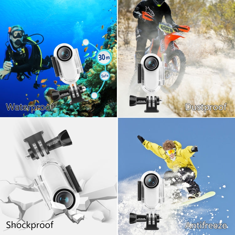 PULUZ 30m Underwater Waterproof Housing Protective Case for Insta360 GO 2, with Base Adapter & Screw (Transparent) - DJI & GoPro Accessories by PULUZ | Online Shopping UK | buy2fix