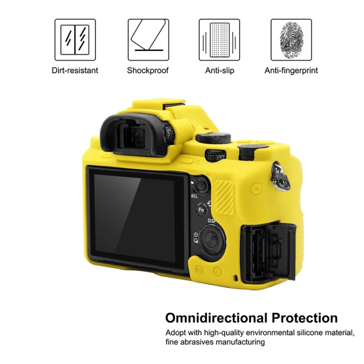 PULUZ Soft Silicone Protective Case for Sony ILCE-7MII / 7SMII / 7RMII(Yellow) - Camera Accessories by PULUZ | Online Shopping UK | buy2fix
