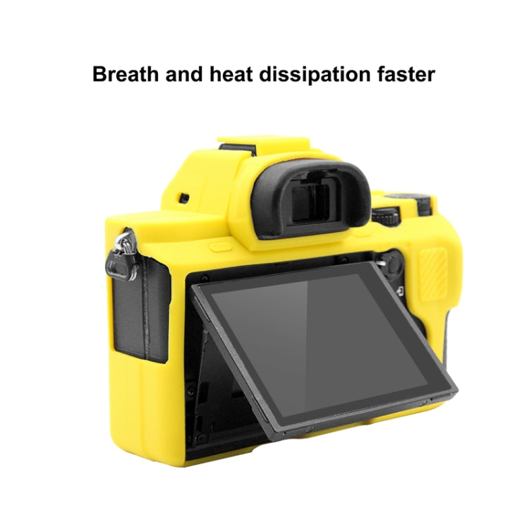 PULUZ Soft Silicone Protective Case for Sony ILCE-7MII / 7SMII / 7RMII(Yellow) - Camera Accessories by PULUZ | Online Shopping UK | buy2fix