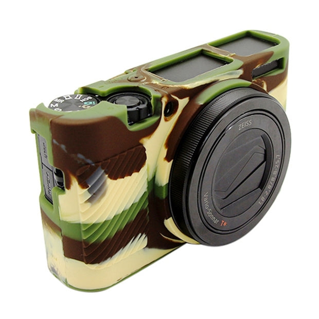 PULUZ Soft Silicone Protective Case for Sony RX100 III / IV / V(Camouflage) - Camera Accessories by PULUZ | Online Shopping UK | buy2fix
