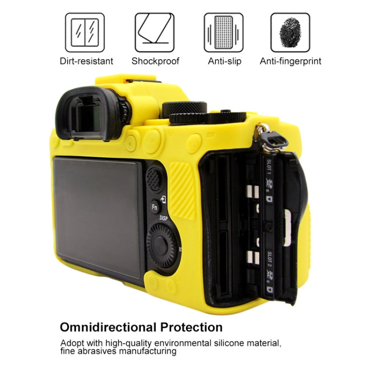 PULUZ Soft Silicone Protective Case for Sony ILCE-9M2/ Alpha 9 II / A92(Yellow) - Protective Case by PULUZ | Online Shopping UK | buy2fix