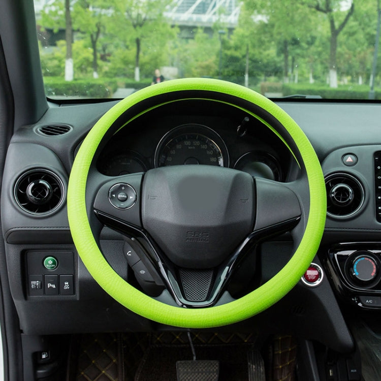 Glowing Lighting Silicone Rubber Car Steering Wheel Cover, Outside Diameter: 36cm(Green) - Steering Wheel Accessories by buy2fix | Online Shopping UK | buy2fix