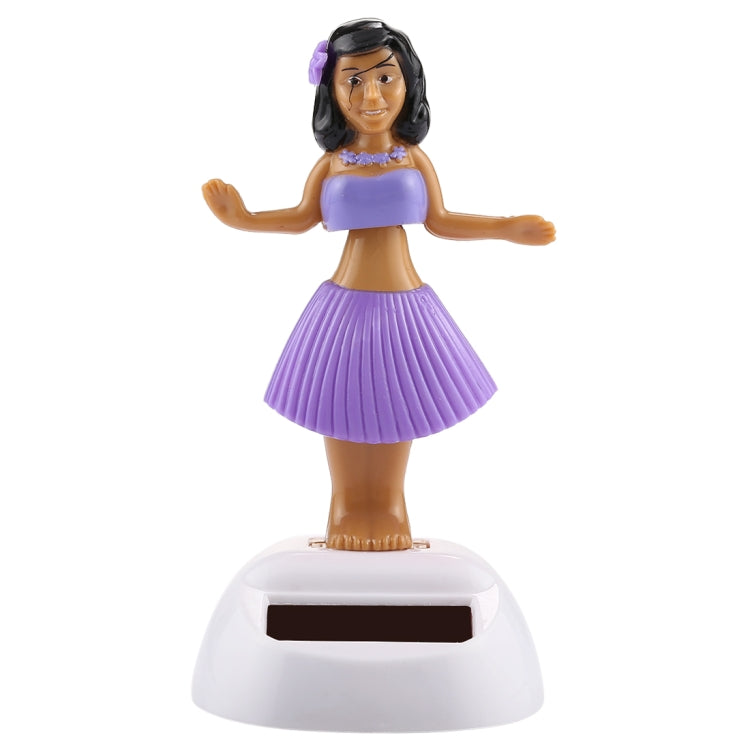 Solar Powered Bobble Head Dancing Toy Car Decoration Ornament Cute Hula Princess(Purple) - Ornaments by buy2fix | Online Shopping UK | buy2fix