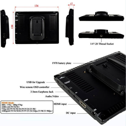 FEELWORLD FW-759 7 inch Slim Design 1280 x 800 Camera Field Monitor HDMI 1080P - Camera Accessories by FEELWORLD | Online Shopping UK | buy2fix