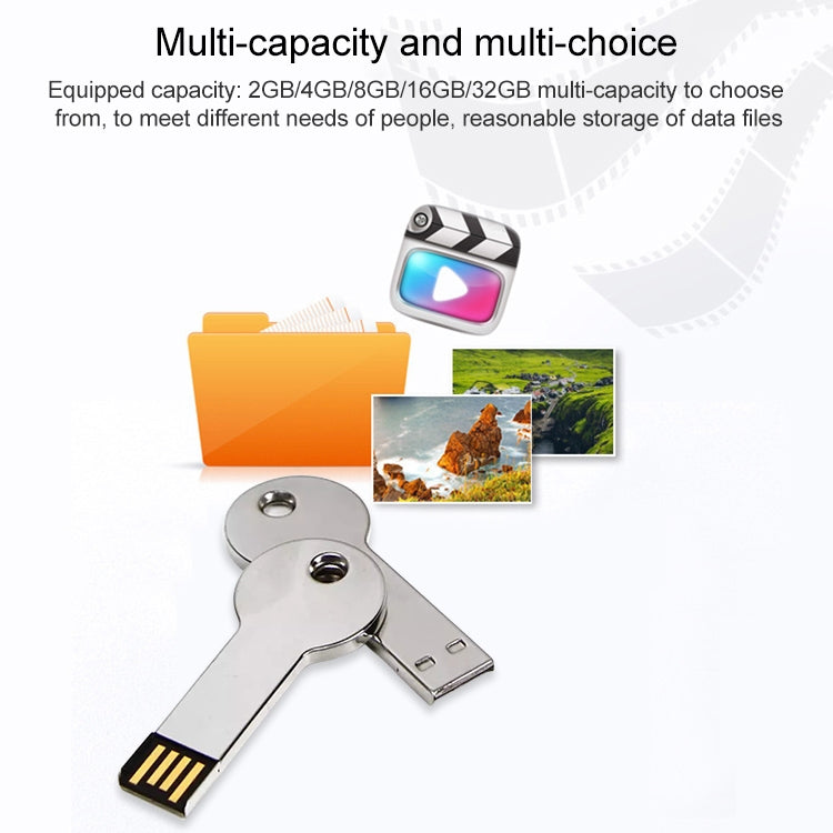 Metal Series Mini USB 2.0 Flash Disk with Keychain (8GB) - Computer & Networking by buy2fix | Online Shopping UK | buy2fix