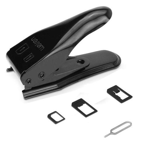 Dual Nano Sim Cutter for iPhone / Samsung / Huawei / Xiaomi  (With Nano SIM to Micro SIM Card Adapter + Nano SIM to Standard SIM Card Adapter + Micro SIM to Standard SIM Card Adapter + Sim Card Tray Holder Eject Pin Key Tool)(Black) - SIM Card Tool by buy2fix | Online Shopping UK | buy2fix