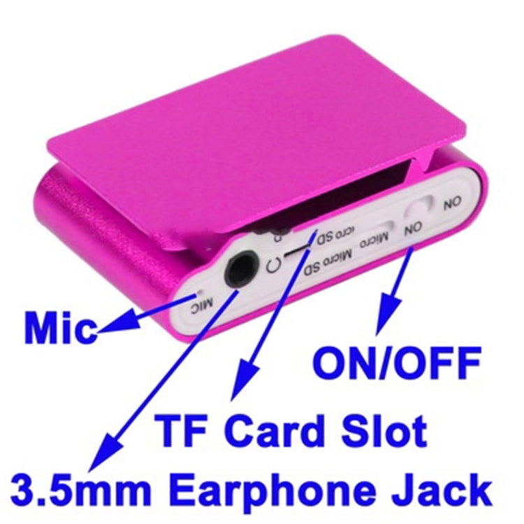 TF / Micro SD Card Slot MP3 Player with LCD Screen, Metal Clip(Magenta) - Consumer Electronics by buy2fix | Online Shopping UK | buy2fix