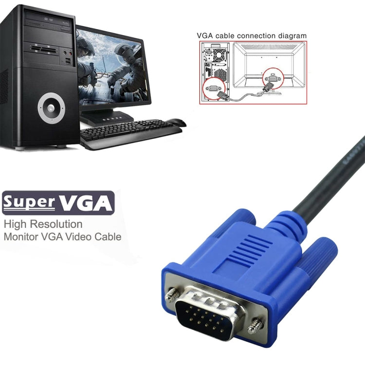 1.5m High Quality VGA 15 Pin Male to VGA 15 Pin Male Cable for LCD Monitor / Projector - Cable by buy2fix | Online Shopping UK | buy2fix