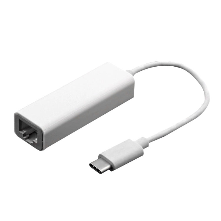 10cm USB-C / Type-C 3.1 Highspeed Ethernet Adapter, For MacBook 12 inch / Chromebook Pixel 2015, Length: 10cm(White) - Computer & Networking by buy2fix | Online Shopping UK | buy2fix
