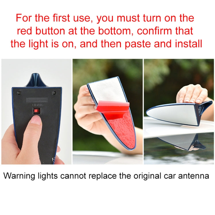 Solar Shark Fin High-positioned Alarm Light(Black) - In Car by buy2fix | Online Shopping UK | buy2fix
