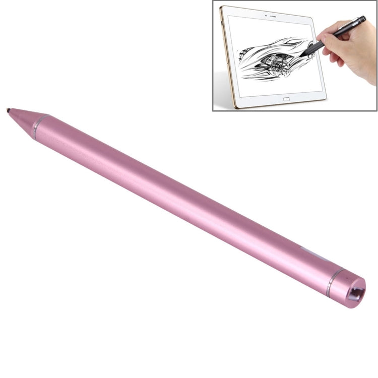 Universal Rechargeable Capacitive Touch Screen Stylus Pen with 2.3mm Superfine Metal Nib, For iPhone, iPad, Samsung, and Other Capacitive Touch Screen Smartphones or Tablet PC(Rose Gold) - Stylus Pen by buy2fix | Online Shopping UK | buy2fix