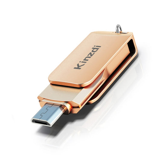 Kinzdi 64GB USB + Type-C Interface Metal Twister Flash Disk V8 (Rose Gold) - USB Flash Drives by Kinzdi | Online Shopping UK | buy2fix