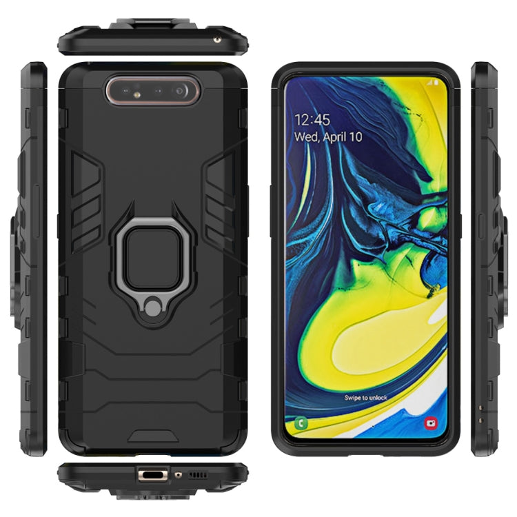 PC + TPU Shockproof Protective Case for Galaxy A80 / A90, with Magnetic Ring Holder (Black) - Samsung Accessories by buy2fix | Online Shopping UK | buy2fix
