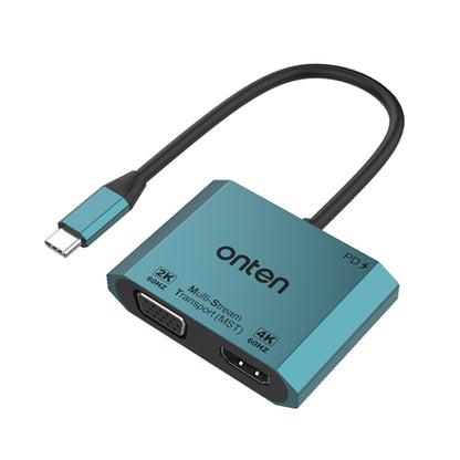 Onten M205 3 in 1 Type-C to HDMI+VGA+PD Fast Charge Video Converter (Green) - Adapter by Onten | Online Shopping UK | buy2fix