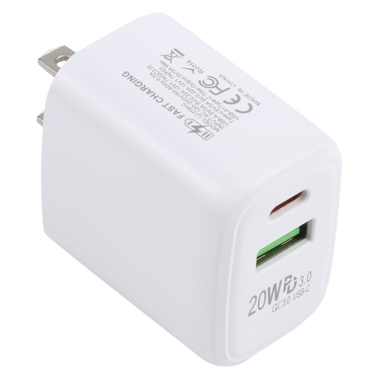 LZ-215A+C 20W QC 3.0 USB + PD 3.0 USB-C / Type-C Fast Charging Travel Charger, US Plug - USB Charger by buy2fix | Online Shopping UK | buy2fix
