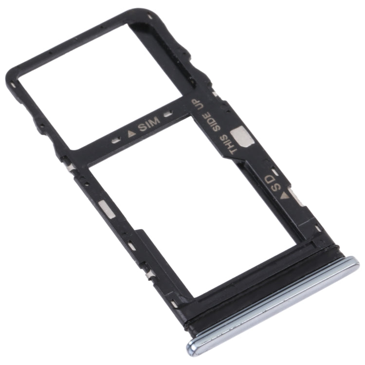 Original SIM Card Tray + Micro SD Card Tray for TCL 10L/10 Lite T770H T770B(Silver) - Repair & Spare Parts by buy2fix | Online Shopping UK | buy2fix