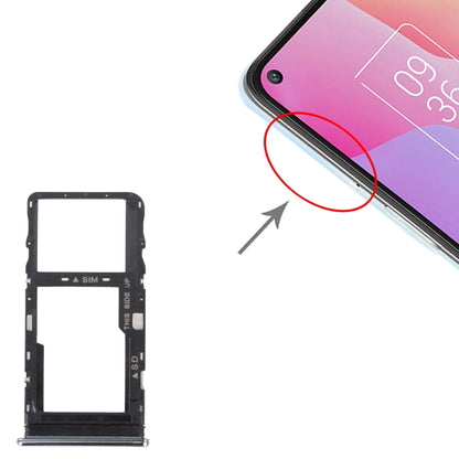 Original SIM Card Tray + Micro SD Card Tray for TCL 10L/10 Lite T770H T770B(Silver) - Repair & Spare Parts by buy2fix | Online Shopping UK | buy2fix