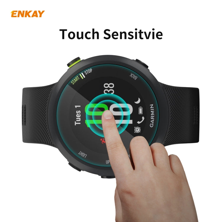 For Garmin Forerunner 45 / 45S 2 PCS ENKAY Hat-Prince 0.2mm 9H 2.15D Curved Edge Tempered Glass Screen Protector  Watch Film - Screen Protector by ENKAY | Online Shopping UK | buy2fix