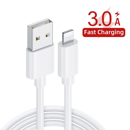 2 in 1 1m USB to 8 Pin Data Cable + 30W QC 3.0 4 USB Interfaces Mobile Phone Tablet PC Universal Quick Charger Travel Charger Set, US Plug(White) - Apple Accessories by buy2fix | Online Shopping UK | buy2fix