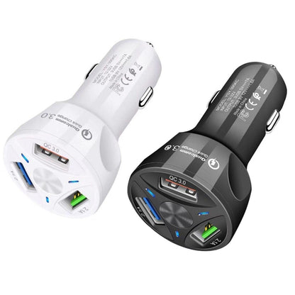 YSY-395KC QC3.0 3 USB 35W High Power Vehicle Charger / Mobile Phone Tablet Universal Vehicle Charger(White) - In Car by buy2fix | Online Shopping UK | buy2fix