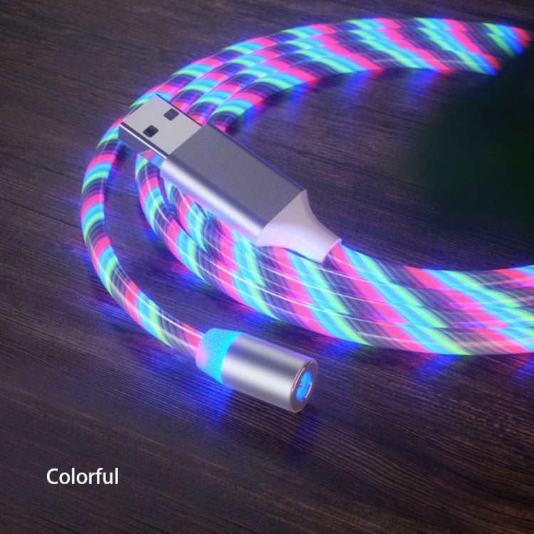 USB to Micro USB Magnetic Suction Colorful Streamer Mobile Phone Charging Cable, Length: 1m(Color Light) - Mobile Accessories by buy2fix | Online Shopping UK | buy2fix