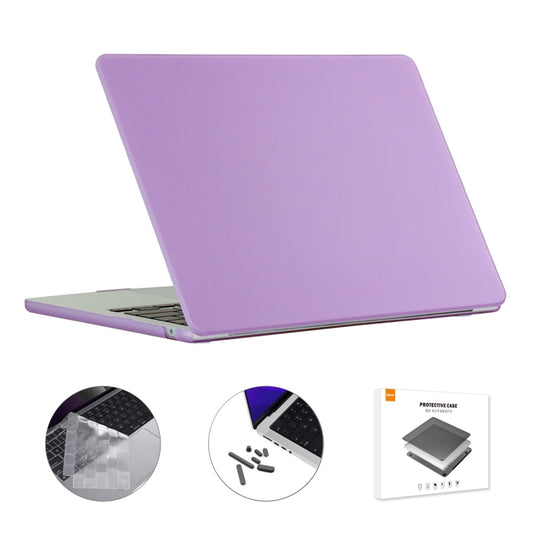 For MacBook Air 13.6 2022 A2681 EU Version ENKAY 3 in 1 Matte Laptop Case with TPU Keyboard Film / Anti-dust Plugs (Light Purple) - MacBook Air Cases by ENKAY | Online Shopping UK | buy2fix