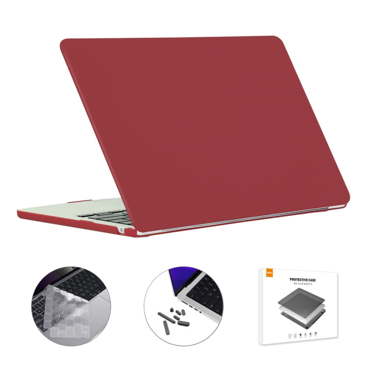 For MacBook Air 13.6 2022 A2681 EU Version ENKAY 3 in 1 Matte Laptop Case with TPU Keyboard Film / Anti-dust Plugs (Wine Red) - MacBook Air Cases by ENKAY | Online Shopping UK | buy2fix