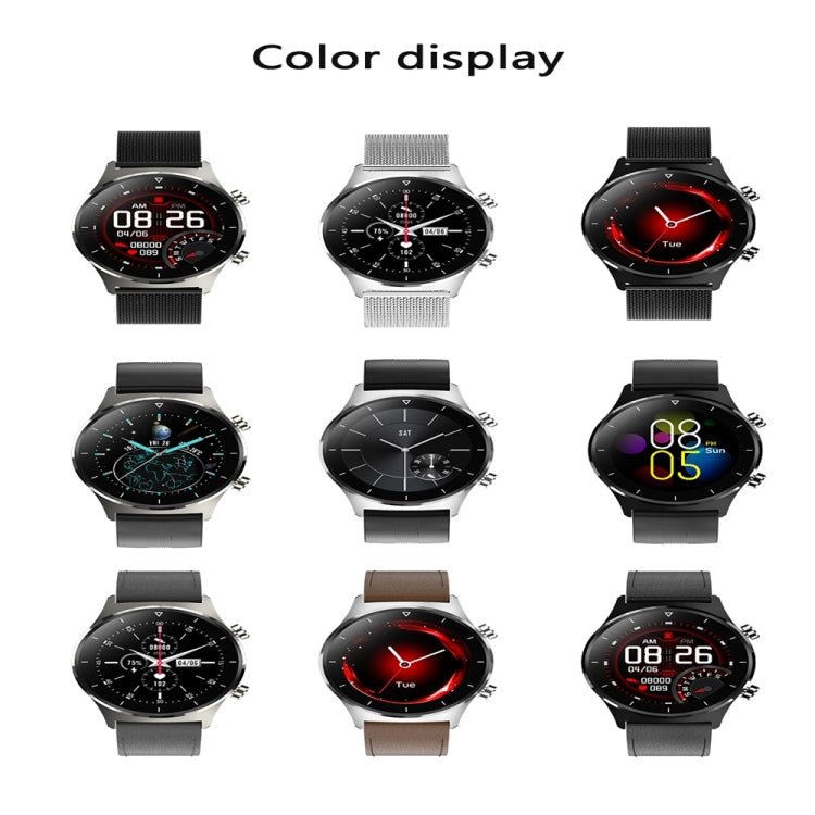 E13 1.28 inch IPS Color Screen Smart Watch, IP68 Waterproof, Silicone Watchband,Support Heart Rate Monitoring/Blood Pressure Monitoring/Blood Oxygen Monitoring/Sleep Monitoring(Black) - Smart Wear by buy2fix | Online Shopping UK | buy2fix