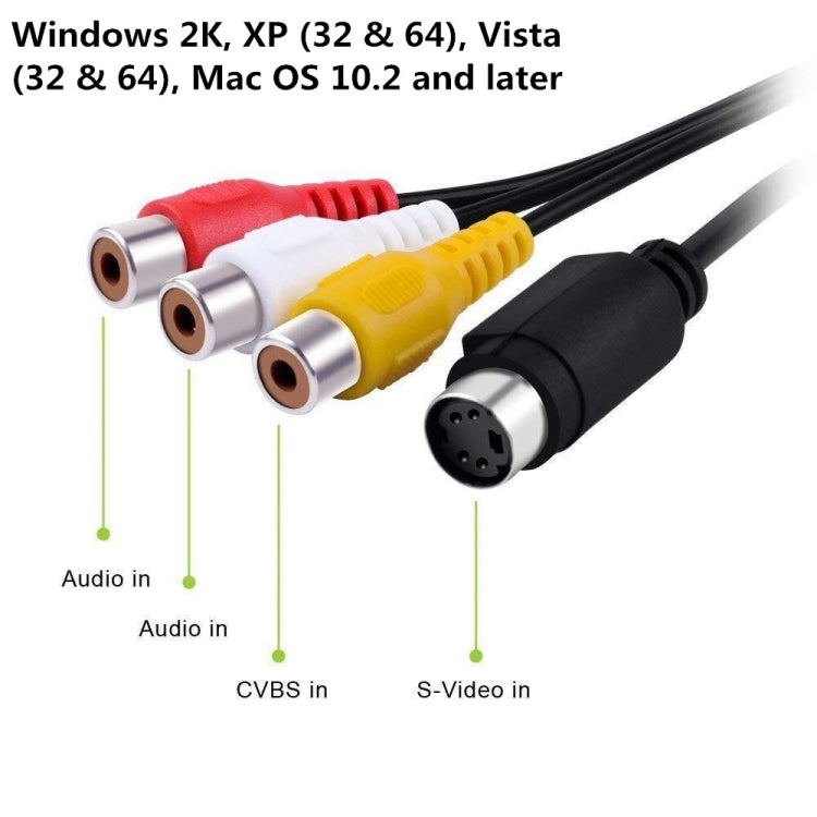 USB to RCA Cable 60+ Supports Vista 64 / Win 7 / Win 8 / Win 10 / Mac OS - RCA Cable by buy2fix | Online Shopping UK | buy2fix