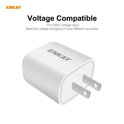 ENKAY Hat-Prince 20W PD Type-C + QC 3.0 USB Fast Charging Travel Charger Power Adapter with Fast Charge Data Cable, US Plug(With 8 Pin Cable) - Apple Accessories by ENKAY | Online Shopping UK | buy2fix