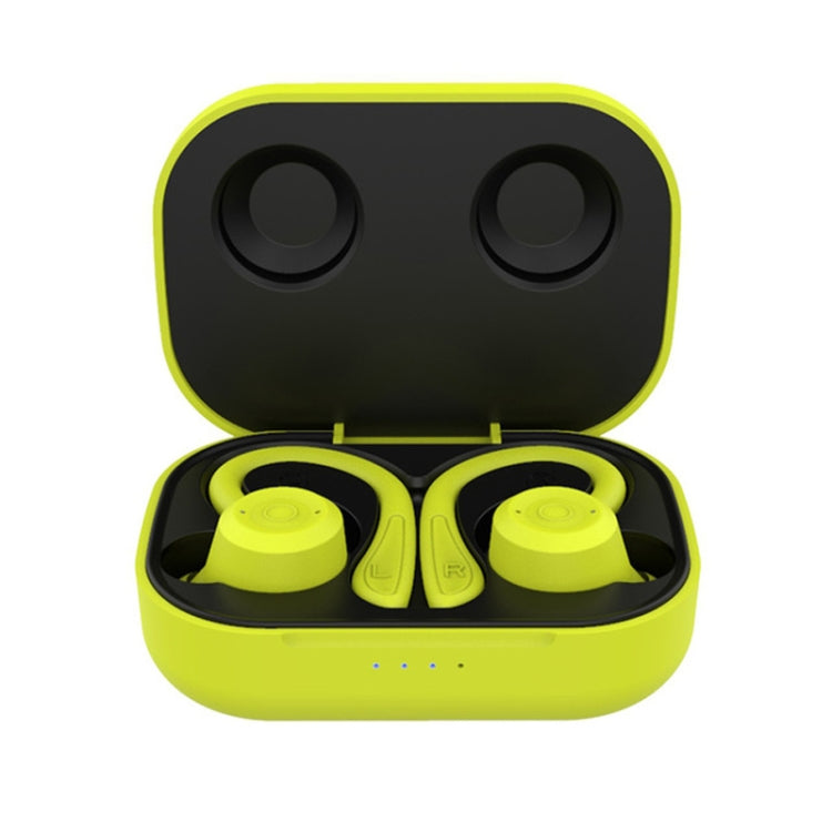 T20 TWS Bluetooth Hooks Wireless Sports Headphones with Charging Box IPX6 Waterproof Noise-cancelling Earphones(Green) - Bluetooth Earphone by buy2fix | Online Shopping UK | buy2fix