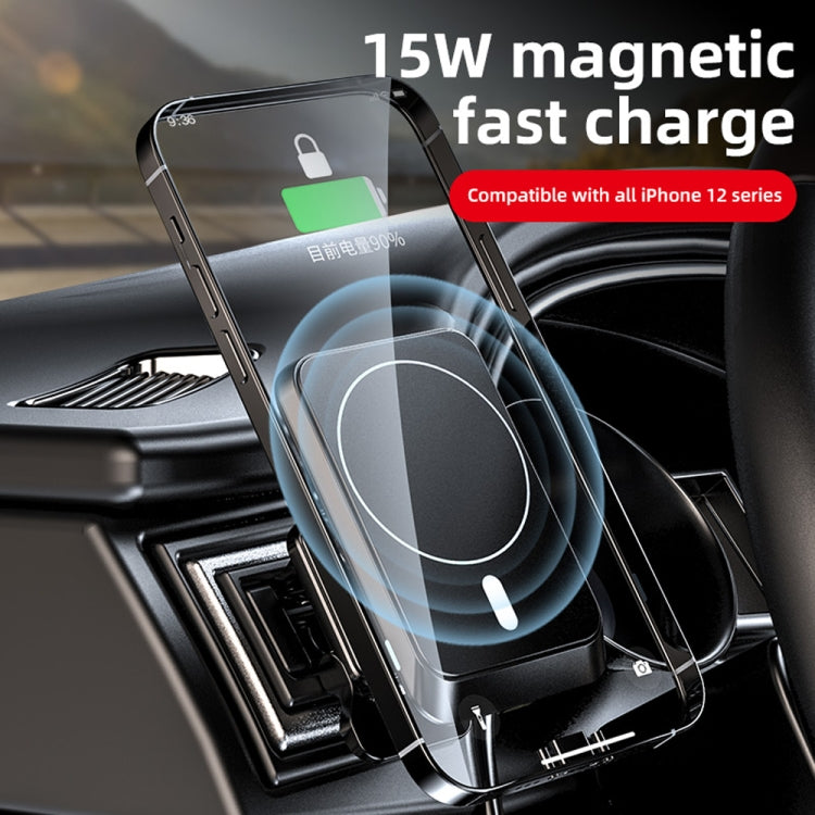 W-987 Magnetic Suction 15W Wireless Charger Car Air Outlet Bracket for iPhone and other Smart Phones(White) - In Car by buy2fix | Online Shopping UK | buy2fix