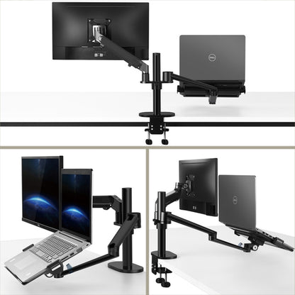 OL-3S Aluminum Height Adjustable Desktop Computer Stand for 17-32 inch and 12-17 inch Monitor(Silver) - Computer & Networking by buy2fix | Online Shopping UK | buy2fix