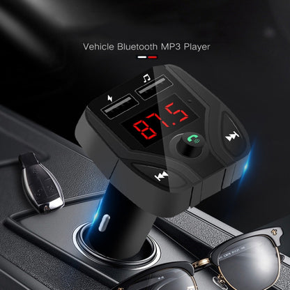 C4 Bluetooth MP3 Hands-free Car Device LCD FM Transmitter Dual USB Charger - In Car by buy2fix | Online Shopping UK | buy2fix