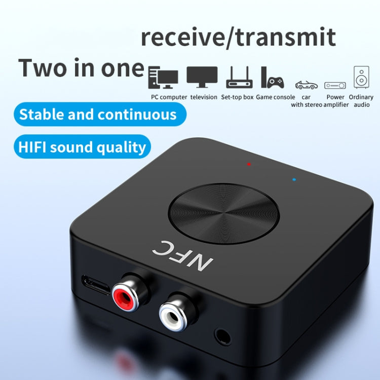 BT-21 NFC Bluetooth 5.0 Receiver & Transmitter RCA 3.5mm AUX Audio Adapter - Apple Accessories by buy2fix | Online Shopping UK | buy2fix