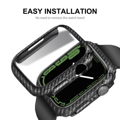 For Apple Watch Series 8 / 7 45mm ENKAY Carbon Fiber PC Case + Full Coverage PET Screen Protector - Watch Cases by ENKAY | Online Shopping UK | buy2fix