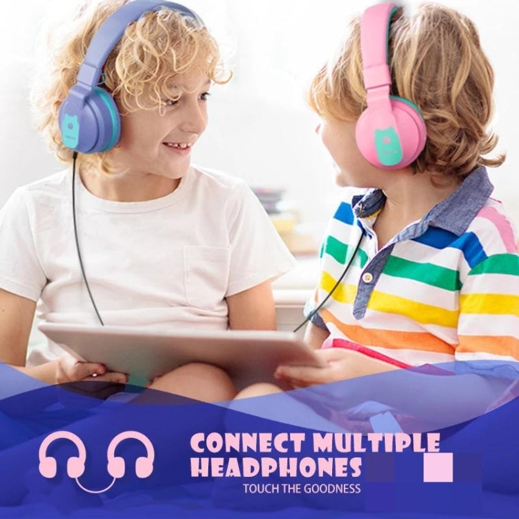 BOBo+ Adults & Kids Cute Bluetooth 5.0 Bass Noise Cancelling Headset with Mic(Pink) - Apple Accessories by buy2fix | Online Shopping UK | buy2fix