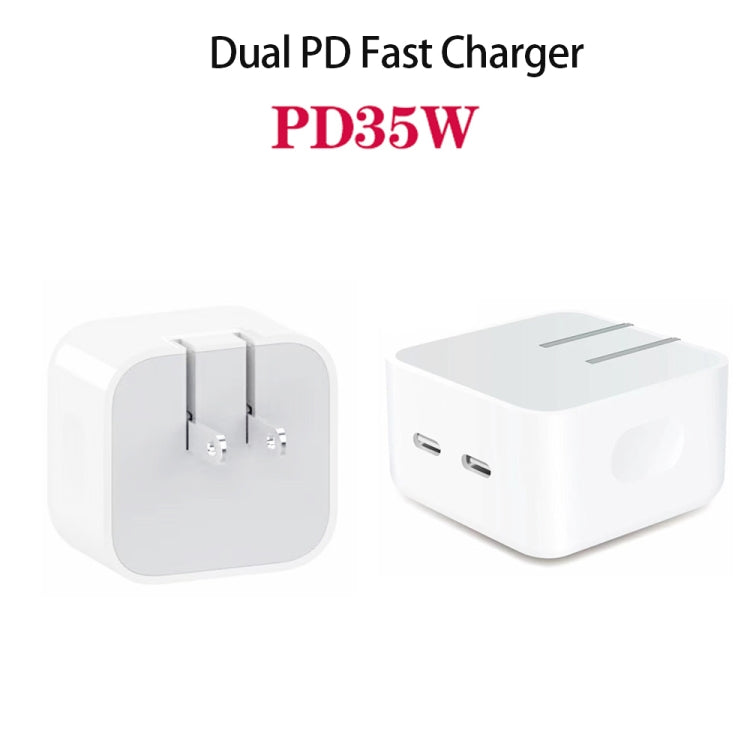 PD 35W Dual USB-C / Type-C Ports Charger for iPhone / iPad Series, US Plug - USB Charger by buy2fix | Online Shopping UK | buy2fix