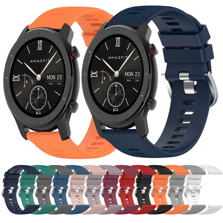 For Amazfit GTR 47mm 22mm Solid Color Soft Silicone Watch Band(Blue) - Watch Bands by buy2fix | Online Shopping UK | buy2fix