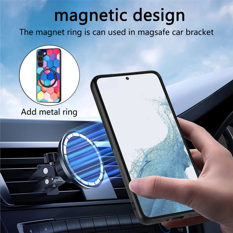 For Samsung Galaxy S23+ 5G Colored Drawing Leather Back Cover Magsafe Phone Case(Rhombus Mandala) - Galaxy S23+ 5G Cases by buy2fix | Online Shopping UK | buy2fix