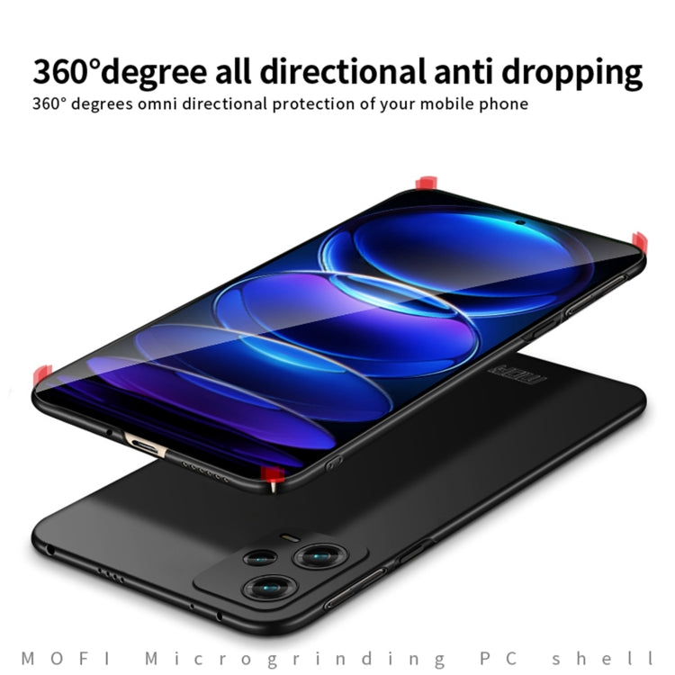 For Xiaomi Redmi Note 12 Pro 5G China MOFI Micro Frosted PC Ultra-thin Hard Case(Black) - Note 12 Pro Cases by MOFI | Online Shopping UK | buy2fix